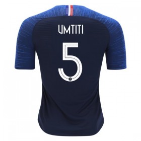 Camisolas de Futebol França Umtiti 5 Equipamento Principal Copa do Mundo 2018 Manga Curta